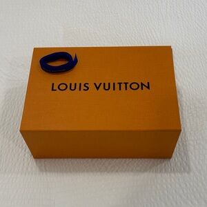 Louis Vuitton Signature Orange Gift Box with Blue Accent with ribbon